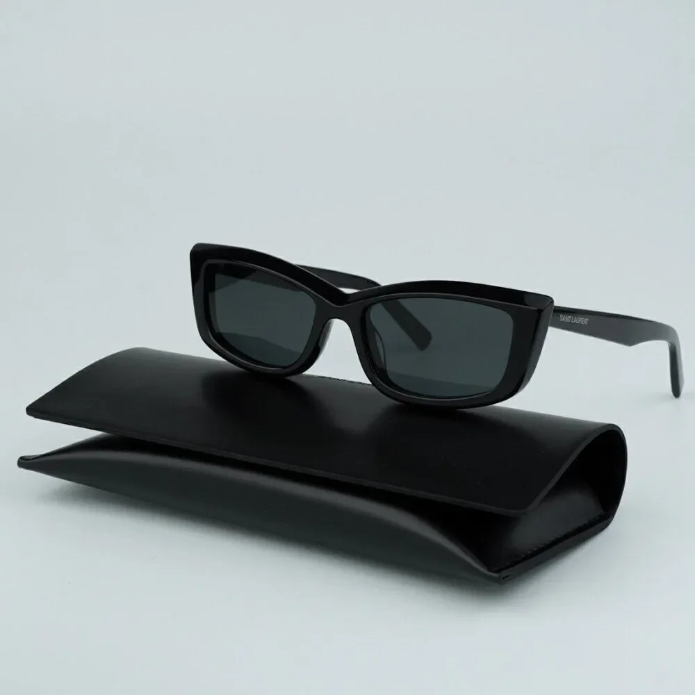 SALE! NEW Saint Laurent SL658 001 Black Rectangle Unisex Sunglasses